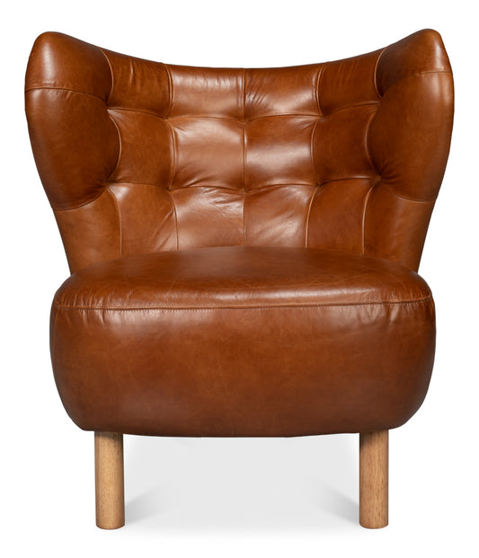 DIDDY LEATHER CHAIR, HAVANA BROWN