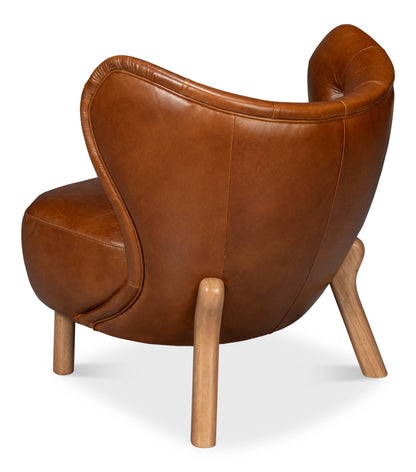 DIDDY LEATHER CHAIR, HAVANA BROWN