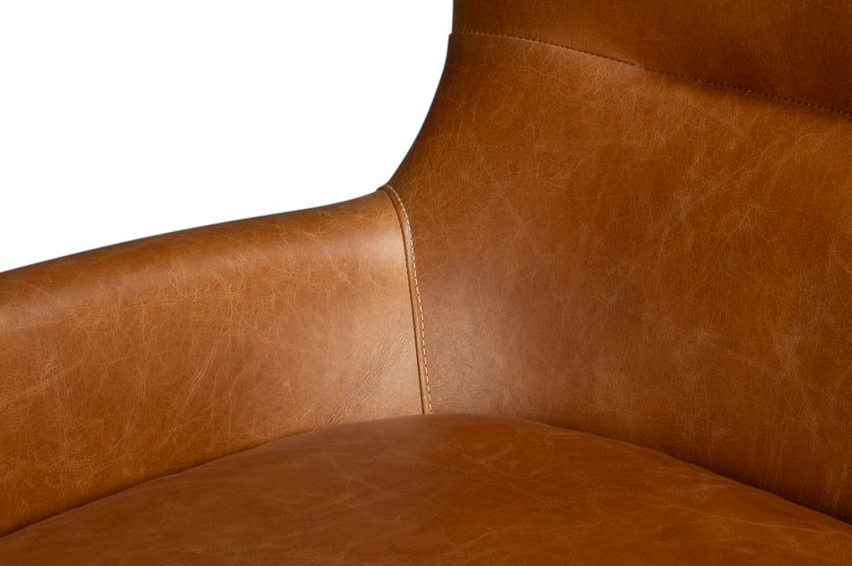 Patron Highback Leather Chair Brown