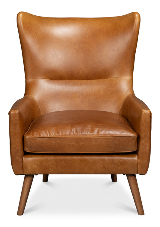 Patron Highback Leather Chair Brown