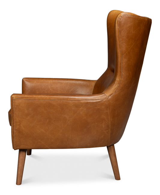 Patron Highback Leather Chair Brown