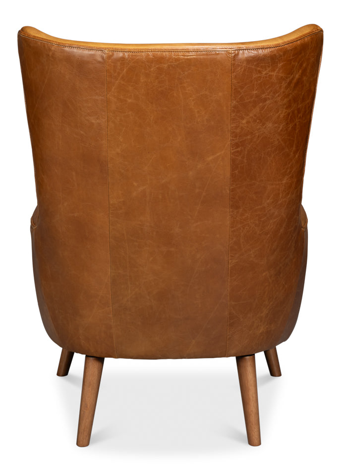 Patron Highback Leather Chair Brown