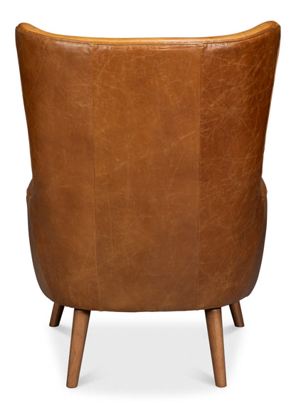 Patron Highback Leather Chair Brown