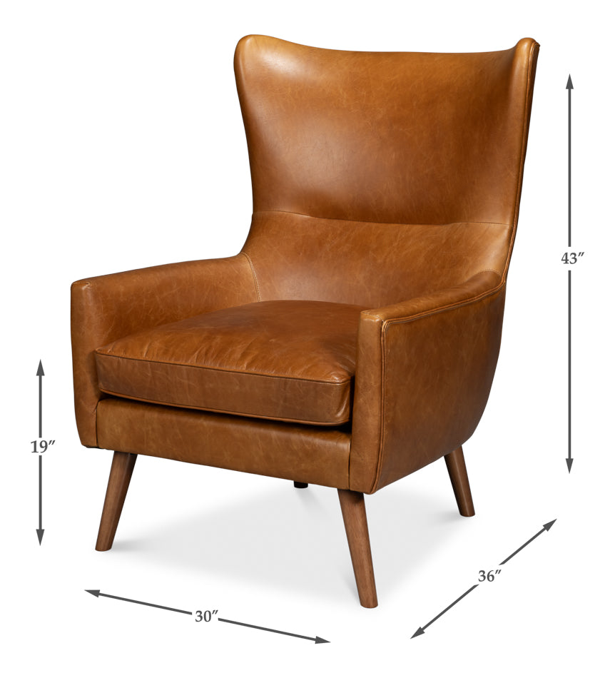 Patron Highback Leather Chair Brown