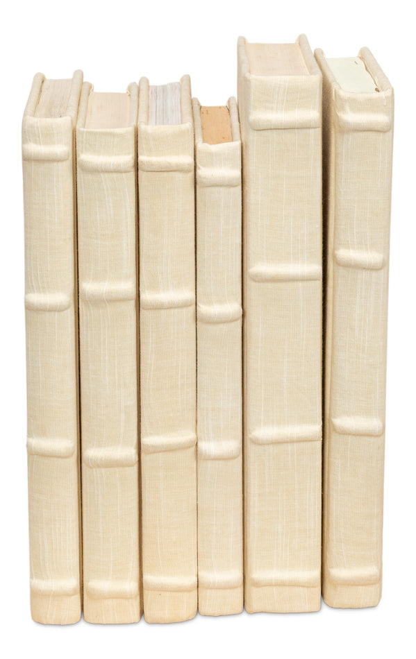 ECRU LINEN BOOKS, SET OF 13