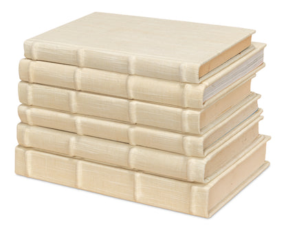 ECRU LINEN BOOKS, SET OF 13