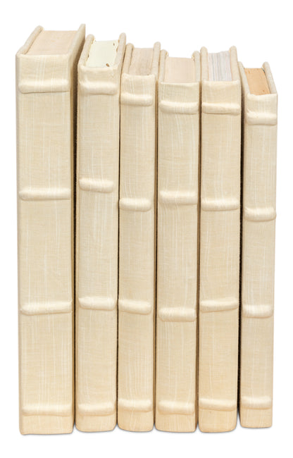 ECRU LINEN BOOKS, SET OF 13