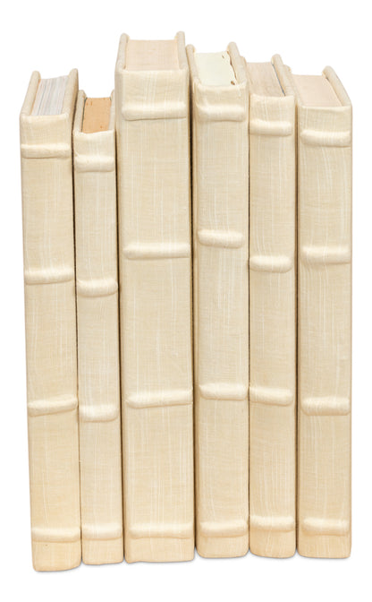 ECRU LINEN BOOKS, SET OF 13