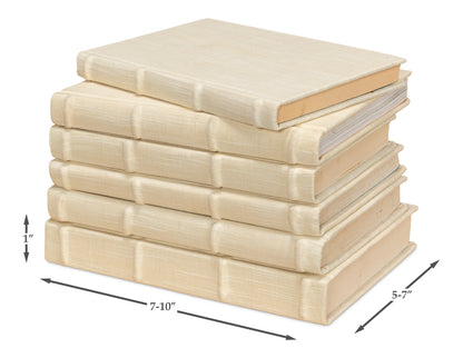 ECRU LINEN BOOKS, SET OF 13