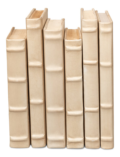 Books, Set Of 12, Antique White