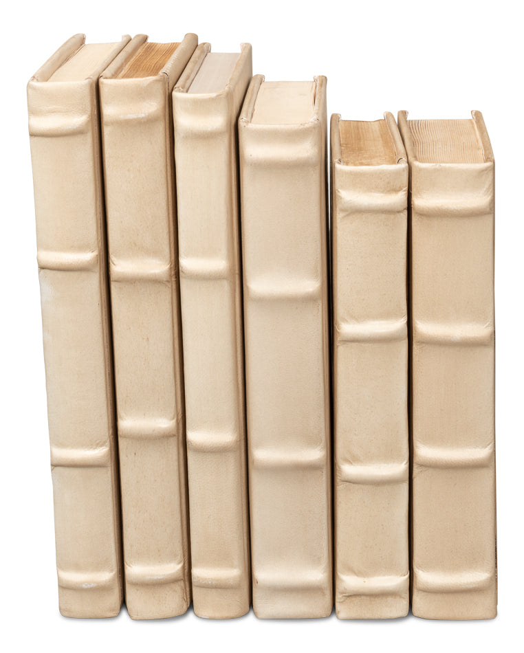 Books, Set Of 12, Antique White