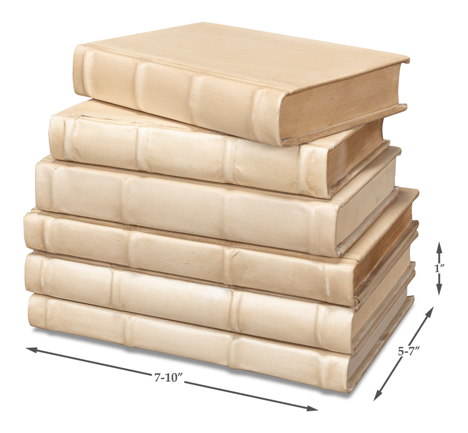 Books, Set Of 12, Antique White