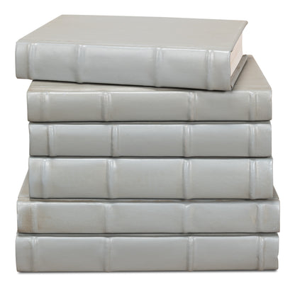 Heather Gray Linen Books, Set of 12