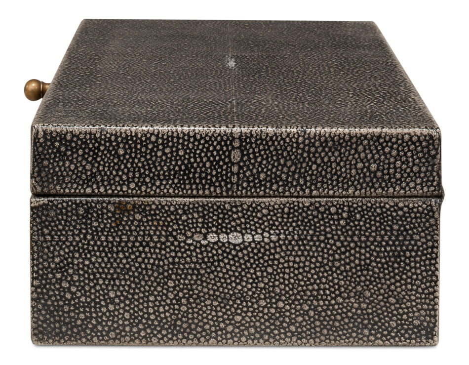 Gatsburg Shagreen Box Antique Grey Set Of 3