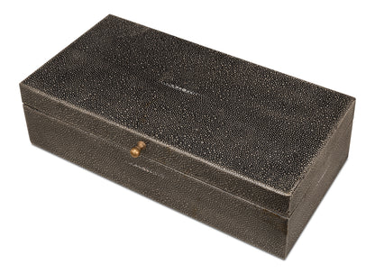 Gatsburg Shagreen Box Antique Grey Set Of 3