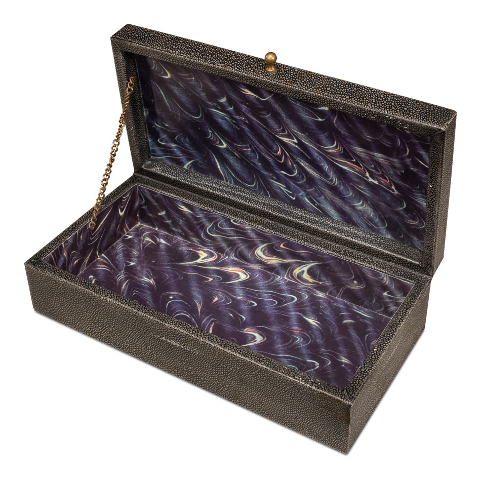 Gatsburg Shagreen Box Antique Grey Set Of 3