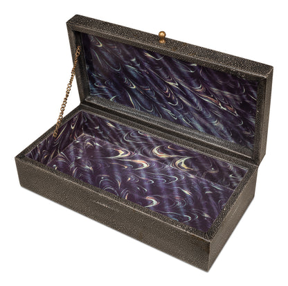 Gatsburg Shagreen Box Antique Grey Set Of 3