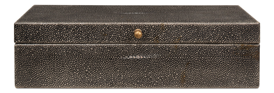 Gatsburg Shagreen Box Antique Grey Set Of 3
