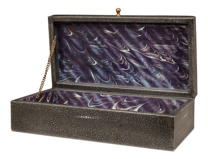 Gatsburg Shagreen Box Antique Grey Set Of 3