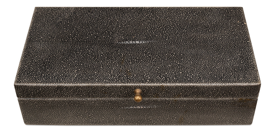 Gatsburg Shagreen Box Antique Grey Set Of 3