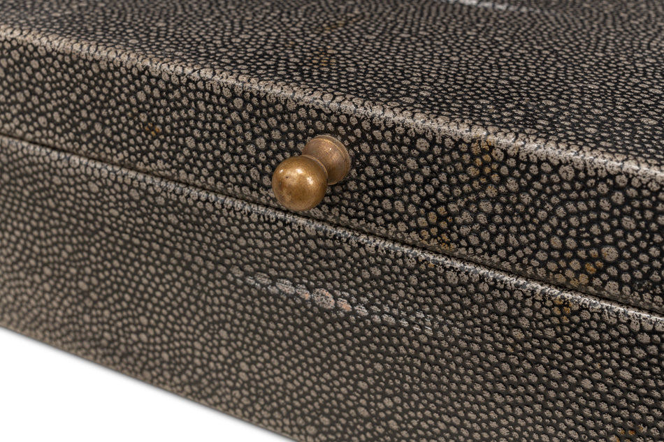 Gatsburg Shagreen Box Antique Grey Set Of 3