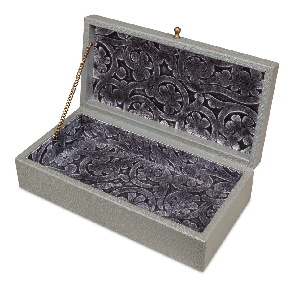 Gatsburg Shagreen Box Storm Grey Set Of 3