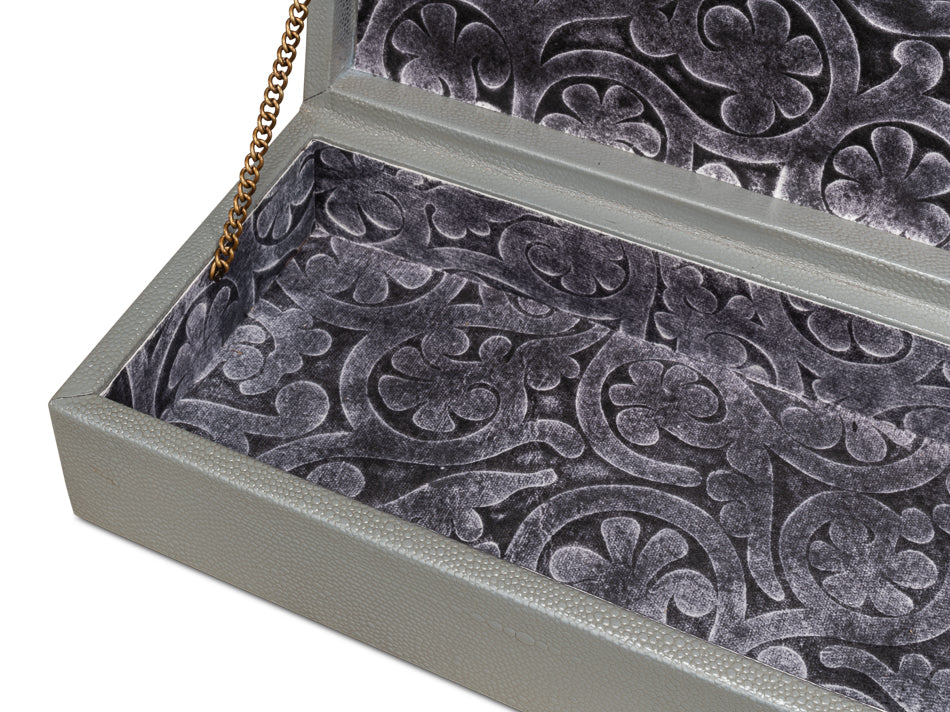Gatsburg Shagreen Box Storm Grey Set Of 3