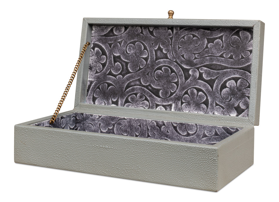 Gatsburg Shagreen Box Storm Grey Set Of 3