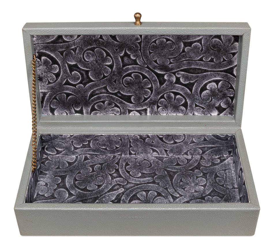Gatsburg Shagreen Box Storm Grey Set Of 3