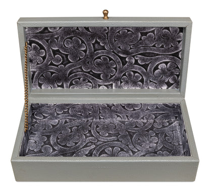 Gatsburg Shagreen Box Storm Grey Set Of 3