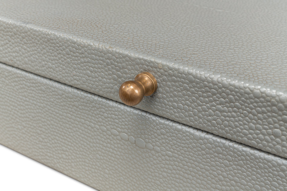 Gatsburg Shagreen Box Storm Grey Set Of 3