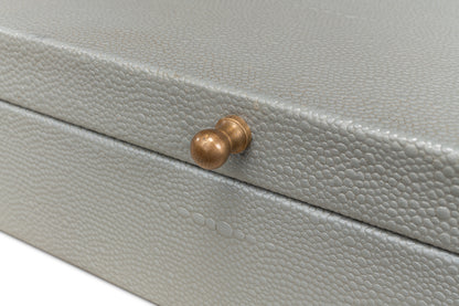 Gatsburg Shagreen Box Storm Grey Set Of 3