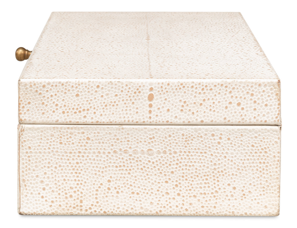 Gatsburg Shagreen Box Osprey White Set Of 3