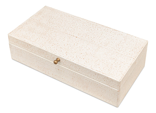 GATSBURG SHAGREEN BOX, OSPREY WHITE, SET OF 3