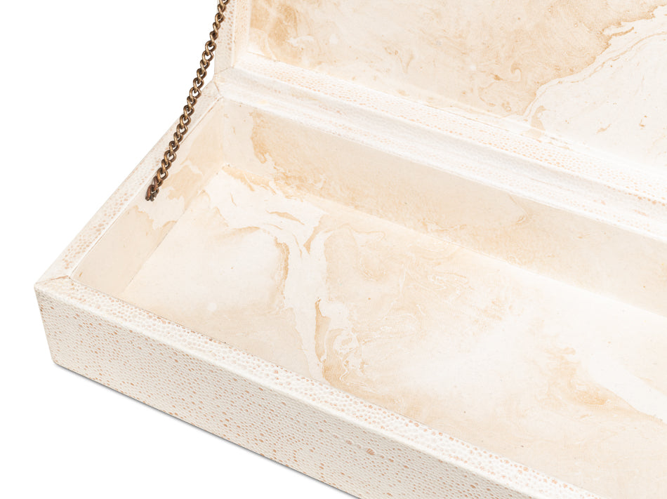 Gatsburg Shagreen Box Osprey White Set Of 3