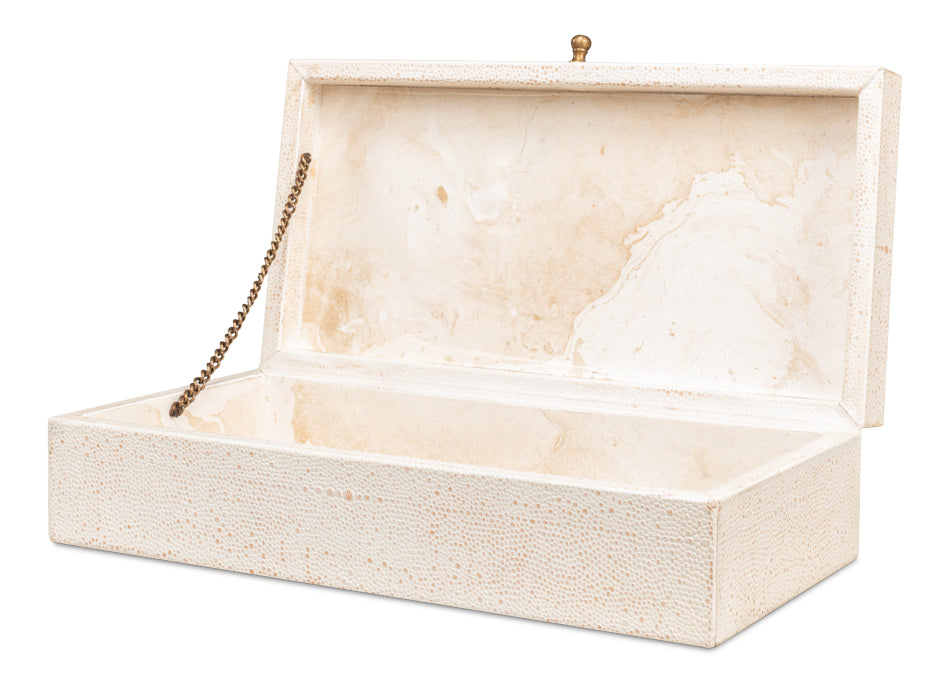 Gatsburg Shagreen Box Osprey White Set Of 3