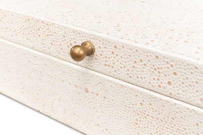 Gatsburg Shagreen Box Osprey White Set Of 3