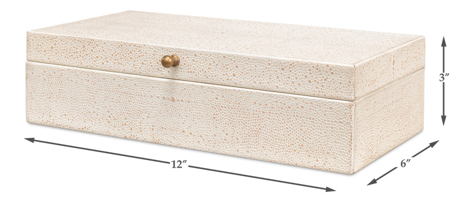 Gatsburg Shagreen Box Osprey White Set Of 3