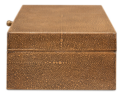Gatsburg Shagreen Box Tawny Brown Set Of 3