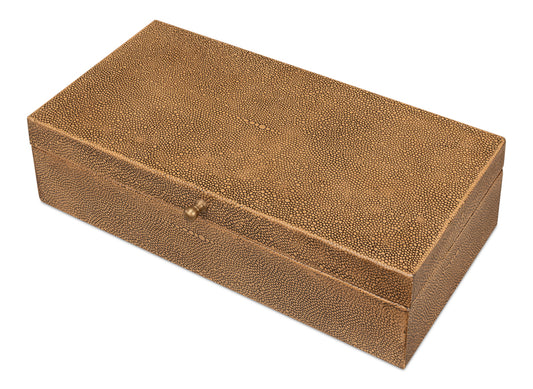 GATSBURG SHAGREEN BOX, TAWNY BROWN, SET OF 3