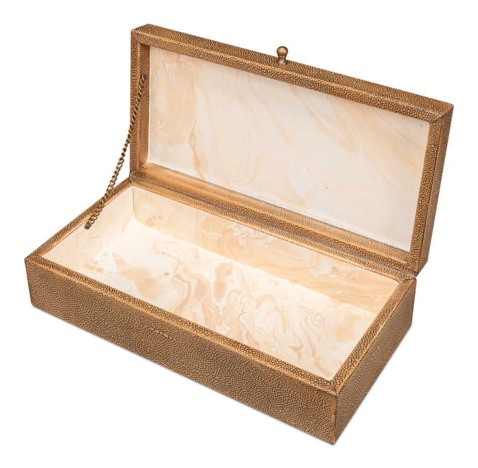 Gatsburg Shagreen Box Tawny Brown Set Of 3