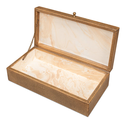 Gatsburg Shagreen Box Tawny Brown Set Of 3