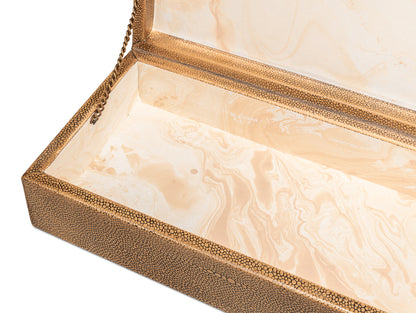 Gatsburg Shagreen Box Tawny Brown Set Of 3