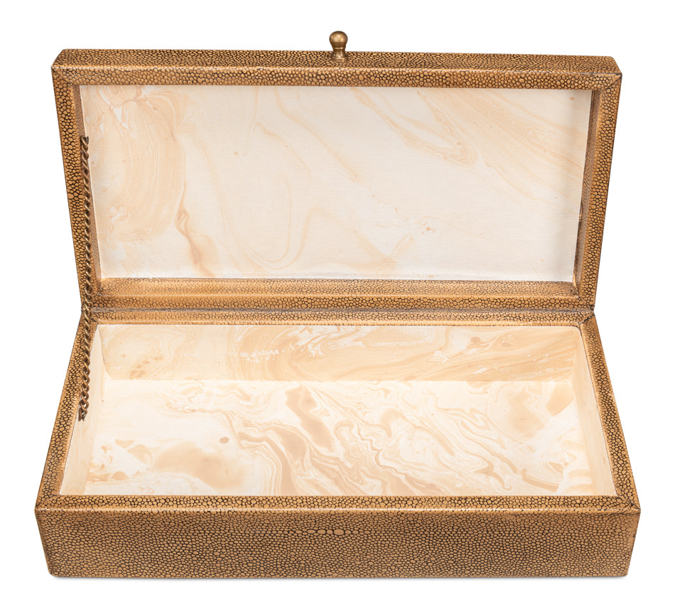 Gatsburg Shagreen Box Tawny Brown Set Of 3
