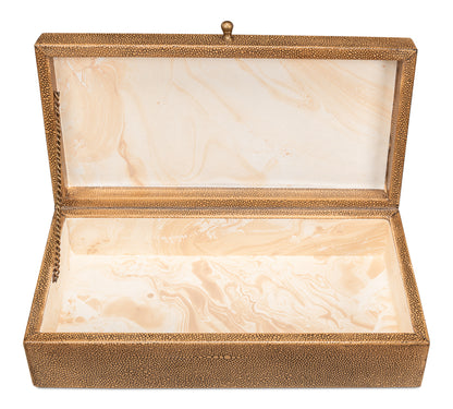 Gatsburg Shagreen Box Tawny Brown Set Of 3