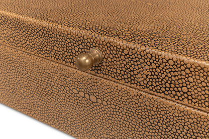 Gatsburg Shagreen Box Tawny Brown Set Of 3