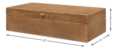 Gatsburg Shagreen Box Tawny Brown Set Of 3