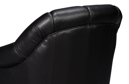 Scoth Swivel Chair In Distilled Leather Black