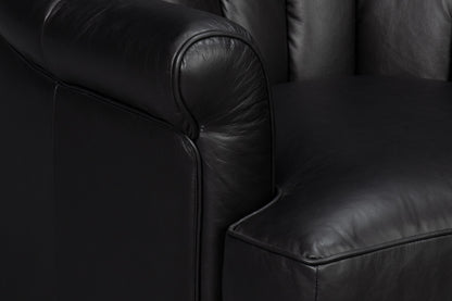 Scoth Swivel Chair In Distilled Leather Black