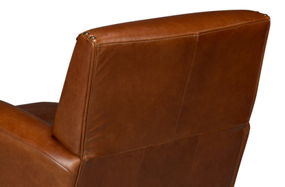Taft Leather Swivel Chair  Havana Brown